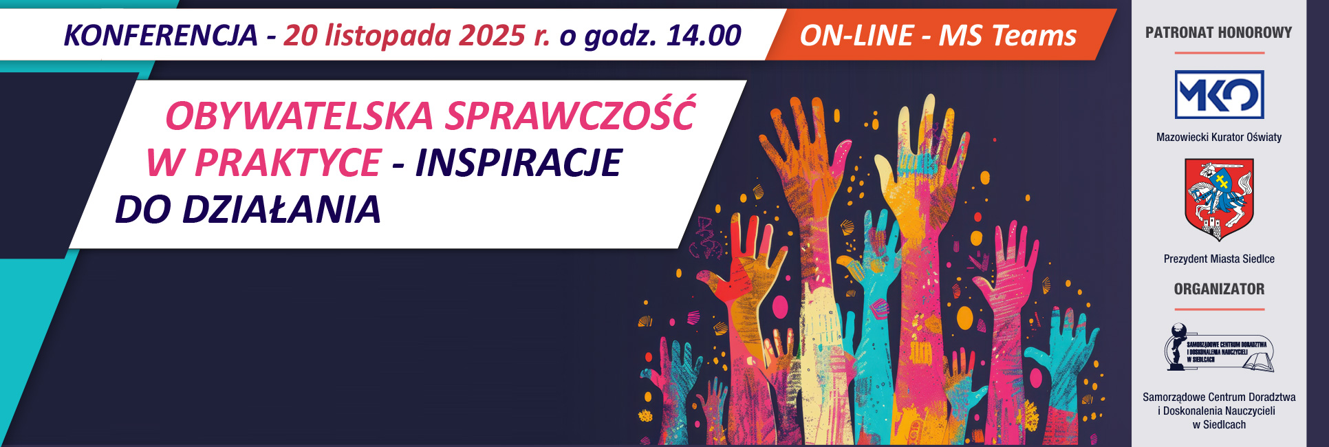 Konferencja online OBYWATELSKA SPRAWCZOŚĆ W PRAKTYCE - INSPIRACJE DO DZIAŁANIA, 20 listopada 2025 r. o godz. 14.00